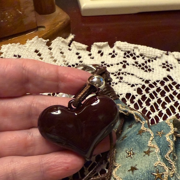 Heart Pendant and denim  bag charm - Picture 4 of 4